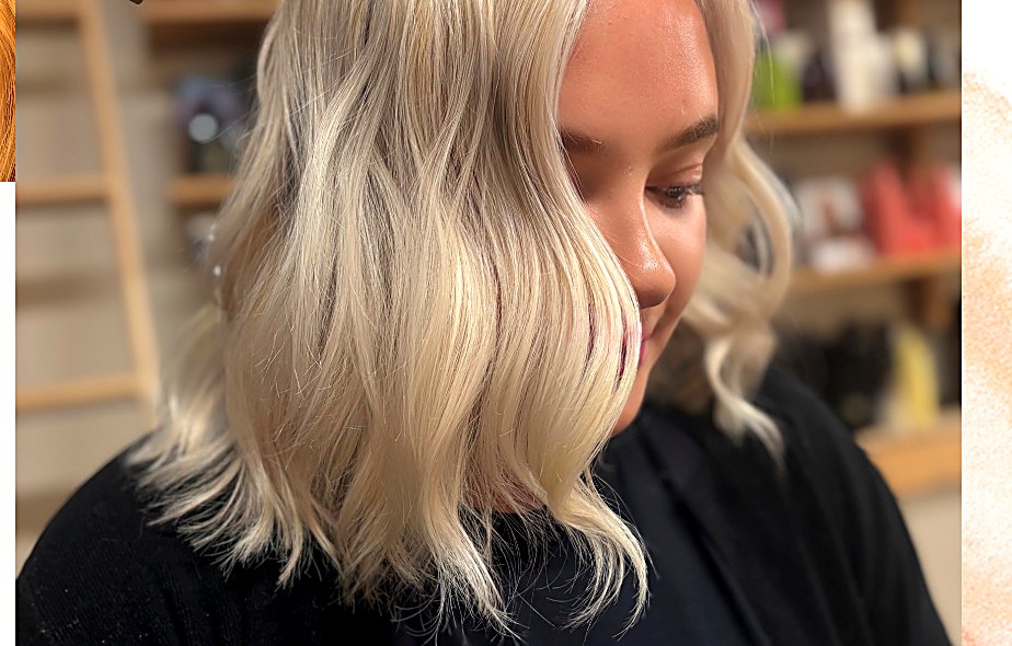 Finished all-over blonde, bright and softly waved