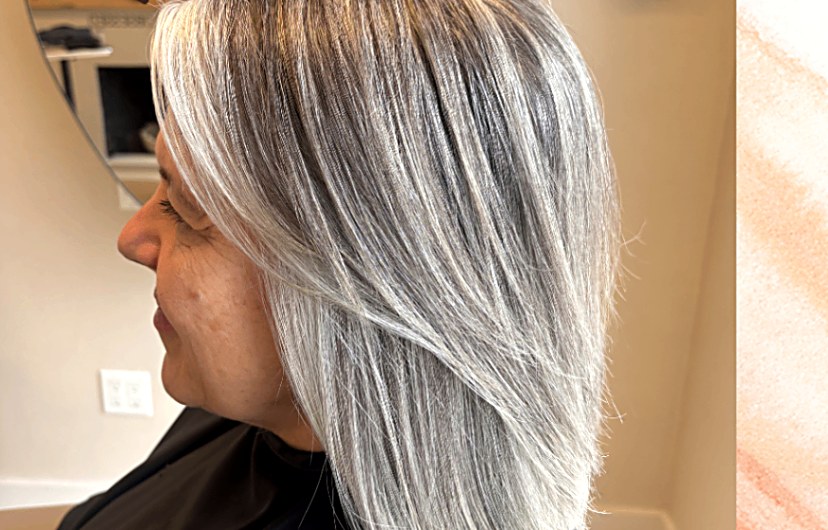 Finished cool silver blend through natural grey